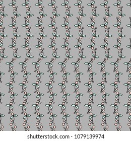 Vector seamless pattern with flowers. Vintage background. Floral wallpaper.