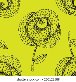 Vector Seamless pattern with flowers-2