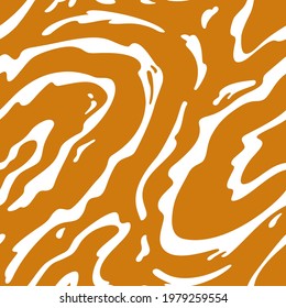 Vector Seamless Pattern with Flowing Gold Caramel. Abstract Sweet Texture. Creative Food Background for Packaging Design and Advertisement