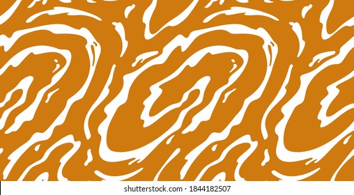 Vector Seamless Pattern with Flowing Salted Caramel. Abstract Sweet Texture. Creative Food Background for Packaging Design, Borders and Advertisement