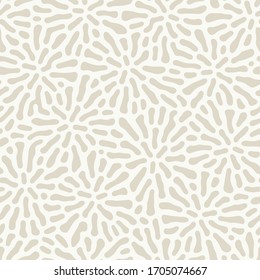 Vector seamless pattern with fluffy flowers. Stylish delicate background in pastel color. Subtle soft texture. Modern graphic design.