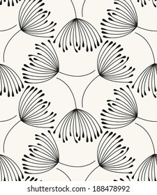 Vector seamless pattern. Flying of dandelion seeds