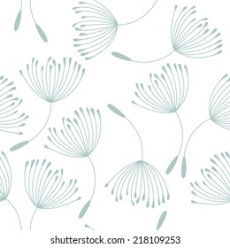 Vector seamless pattern. Flying of dandelion seeds. Stylish repeating texture. Cute pastel print