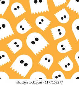 Vector seamless pattern with flying ghosts.