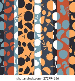 Vector seamless pattern, food design. Colorful illustration, cute background. Youth pattern. Endless vegetable background. 