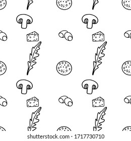 Vector seamless pattern with food ingredients