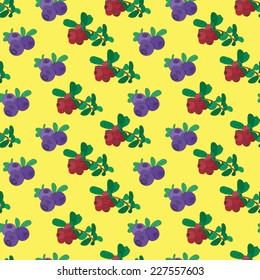 Vector seamless pattern with forest berries