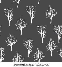 vector seamless pattern. forest tree background.