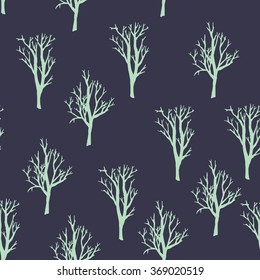 vector seamless pattern. forest tree background.