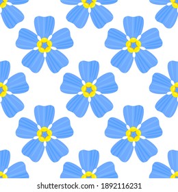 Vector seamless pattern with forget-me-nots. Editable vector illustration in bright vibrant colors.