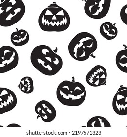 Vector seamless pattern in the form of pumpkins.