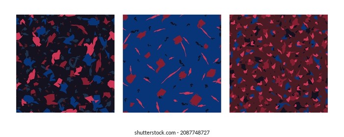 Vector seamless pattern in the form of shards and stains of stones. Terrazzo texture.