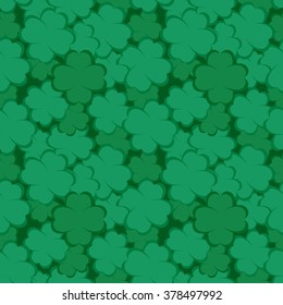 Vector seamless pattern with four-leaf clover