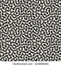 Vector seamless pattern. Free form organic shapes. Stylish structure of natural spots. Hand drawn abstract background. Can be used as swatch in Illustrator. Monochrome spotty print.
