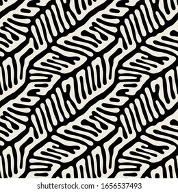Vector seamless pattern. Free form organic shapes. Stylish structure of natural spots. Hand drawn abstract background. Can be used as swatch in Illustrator. Monochrome spotty print.