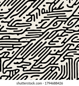Vector seamless pattern. Free form organic diagonal shapes. Stylish structure of natural spots. Hand drawn abstract background. Can be used as swatch in Illustrator. Monochrome spotty print.