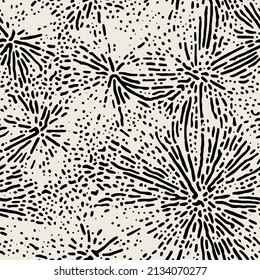 Vector seamless pattern. Free form organic shapes. Stylish structure of natural spots. Hand drawn abstract background. Can be used as swatch in Illustrator. Monochrome spotty print.