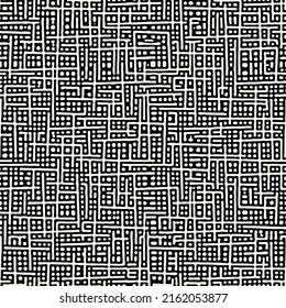 Vector seamless pattern. Free form organic shapes. Stylish structure of natural square spots. Hand drawn abstract background. Can be used as swatch in Illustrator. Monochrome spotty print.