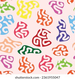 Vector seamless pattern. Free form organic shapes. Stylish structure of natural spots. Hand drawn abstract background