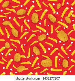 vector seamless pattern with fries