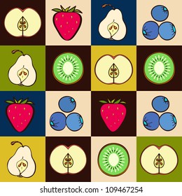 Vector seamless pattern of fruit