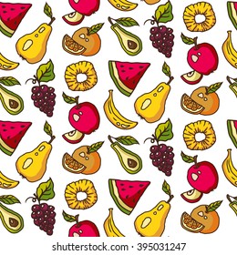 Vector seamless pattern of fruit