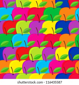 Vector seamless pattern of fruit - apple