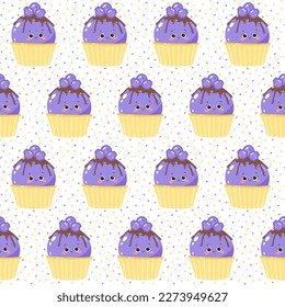 Vector seamless pattern with fruit ice creams on a white background. Cold dessert. Summer sweetness.