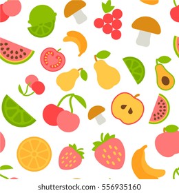 vector seamless pattern with fruits. seamless background with various fruits.