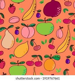 frutos y bayas sin costuras vectoriales.
