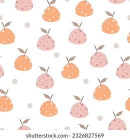 Vector seamless pattern with fruits hand drawn design for fabric textile wall
