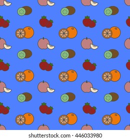 Vector seamless pattern with fruits and strawberry