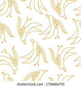 Vector seamless pattern with funny banana