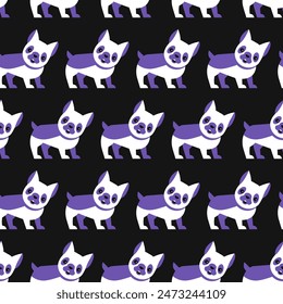Vector seamless pattern with funny dog