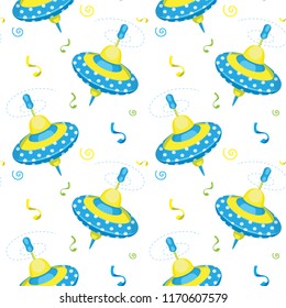 Vector seamless pattern with funny Whirligig. Ideal for cards, invitations, party, banners, kindergarten, baby shower, preschool and children room decoration
