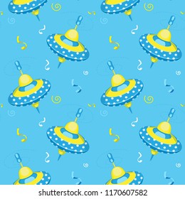 Vector seamless pattern with funny Whirligig. Ideal for cards, invitations, party, banners, kindergarten, baby shower, preschool and children room decoration