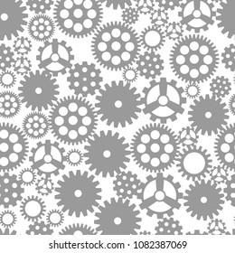 Vector seamless pattern with gears. Mechanical background. Geometric engineering design