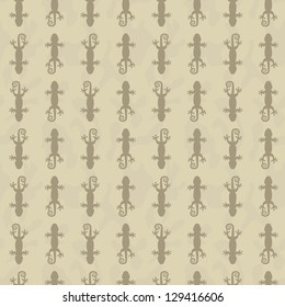 Vector Seamless pattern with gecko