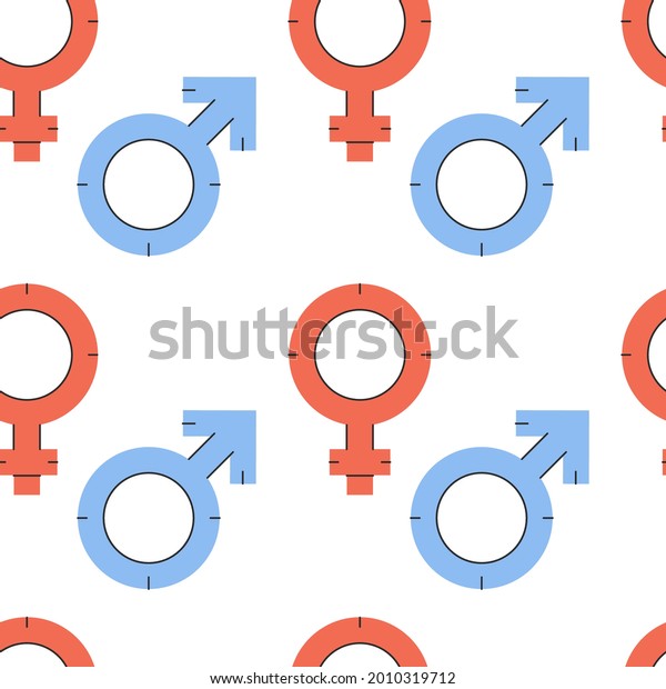 Vector Seamless Pattern Gender Equality Symbols Stock Vector Royalty