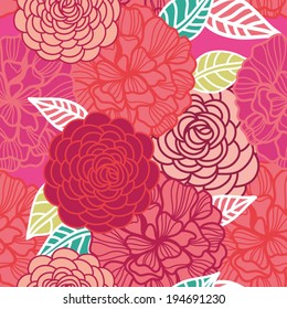 Vector seamless pattern with gentle roses in cute colors.
