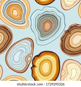 Vector Seamless Pattern With Geode And Agate Cuts