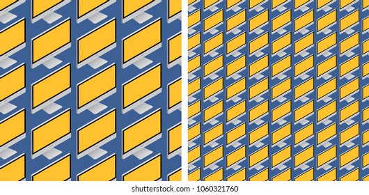 Vector seamless pattern, Geometric abstract background, Decorative textures, All in one computer, Desktop computer
