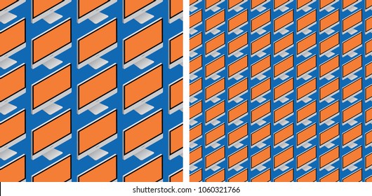 Vector seamless pattern, Geometric abstract background, Decorative textures, All in one computer, Desktop computer
