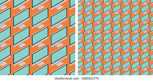 Vector seamless pattern, Geometric abstract background, Decorative textures, All in one computer, Desktop computer
