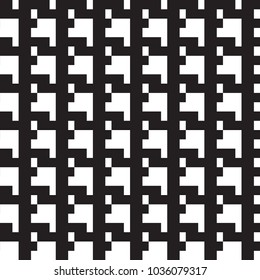 Vector seamless pattern, geometric background Black and white.