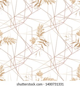 Vector seamless pattern. Geometric background. Abstract geometric pattern. Golden texture.Seamless geometric pattern