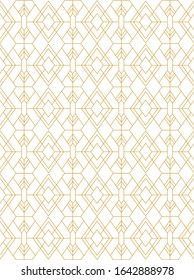 Vector seamless pattern. Geometric background with rhombus and nodes. Abstract geometric pattern. Golden texture.Seamless geometric pattern.