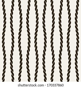 Vector seamless pattern. Geometric background. Stylish texture with twisted ropes