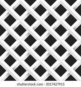 Vector seamless pattern, geometric background Black and white.