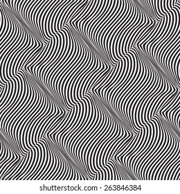 Vector seamless pattern, geometric background Black and white